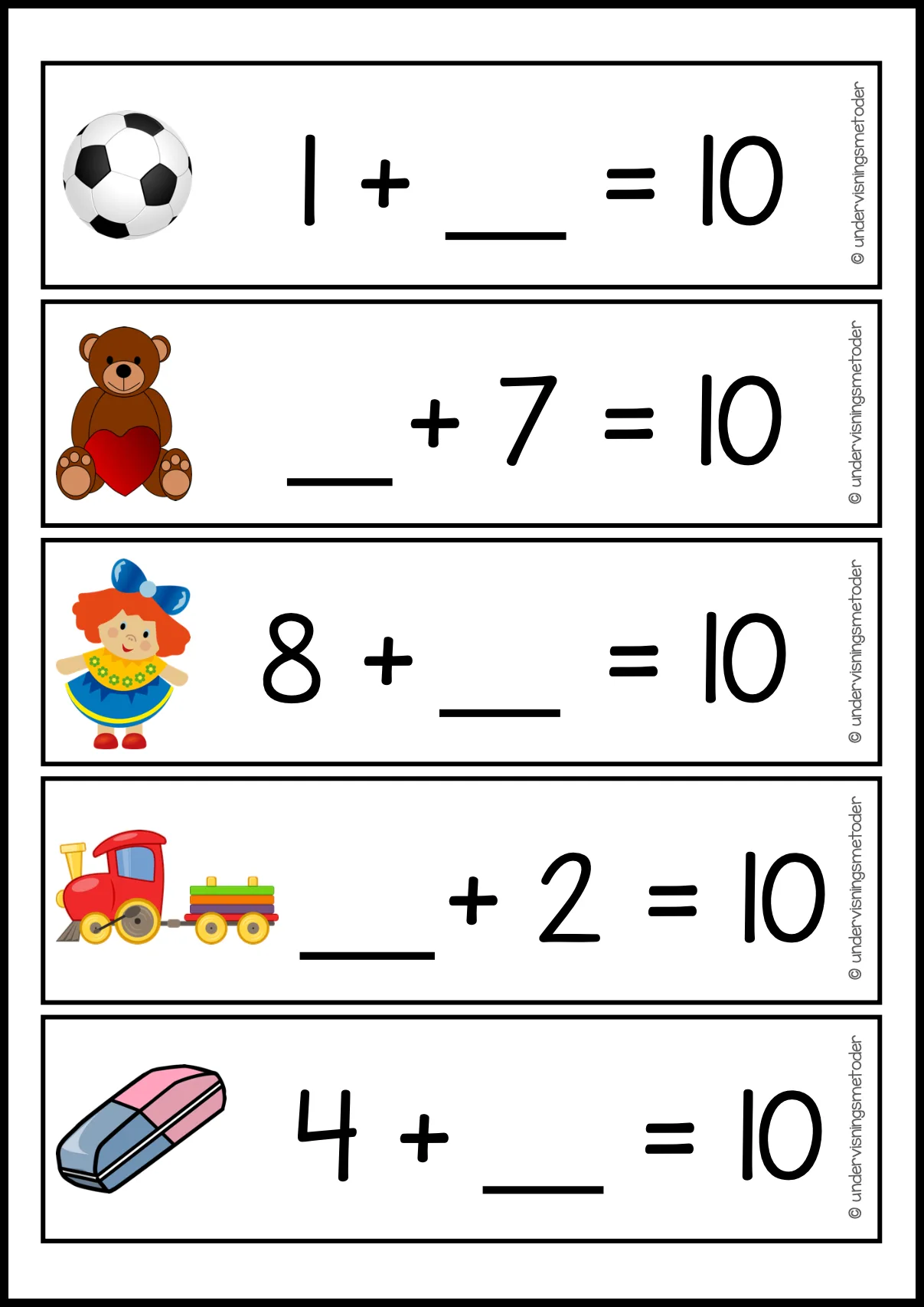 3 HENTEDIKTATER: Tiervenner - addisjon, subtraksjon og finn tallet som mangler