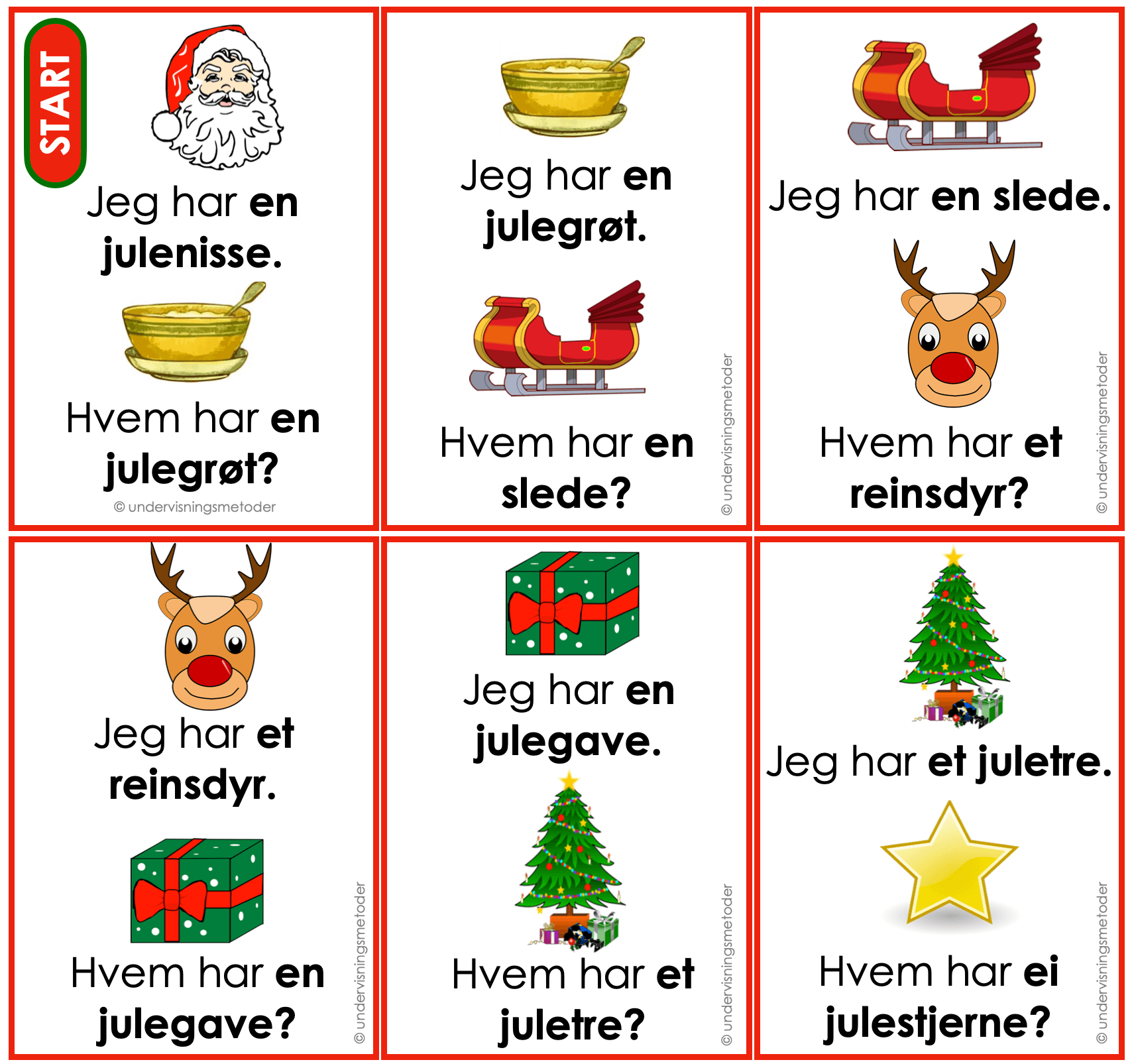 JEG HAR - HVEM HAR: Lær juleord!