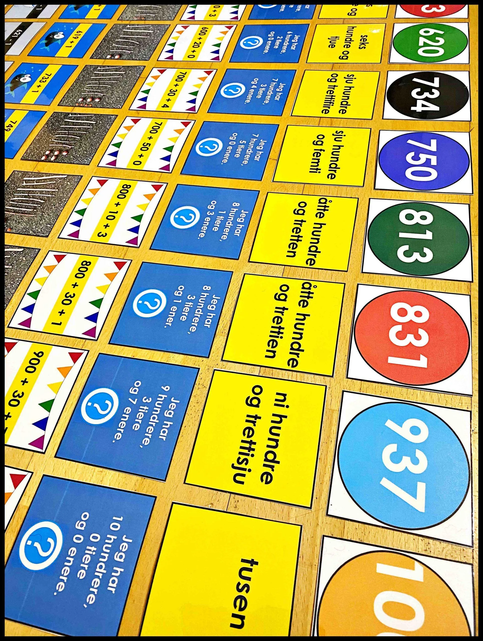 SORTERINGSKORT I TALL-OG MENGDEFORSTÅELSE 100-1000