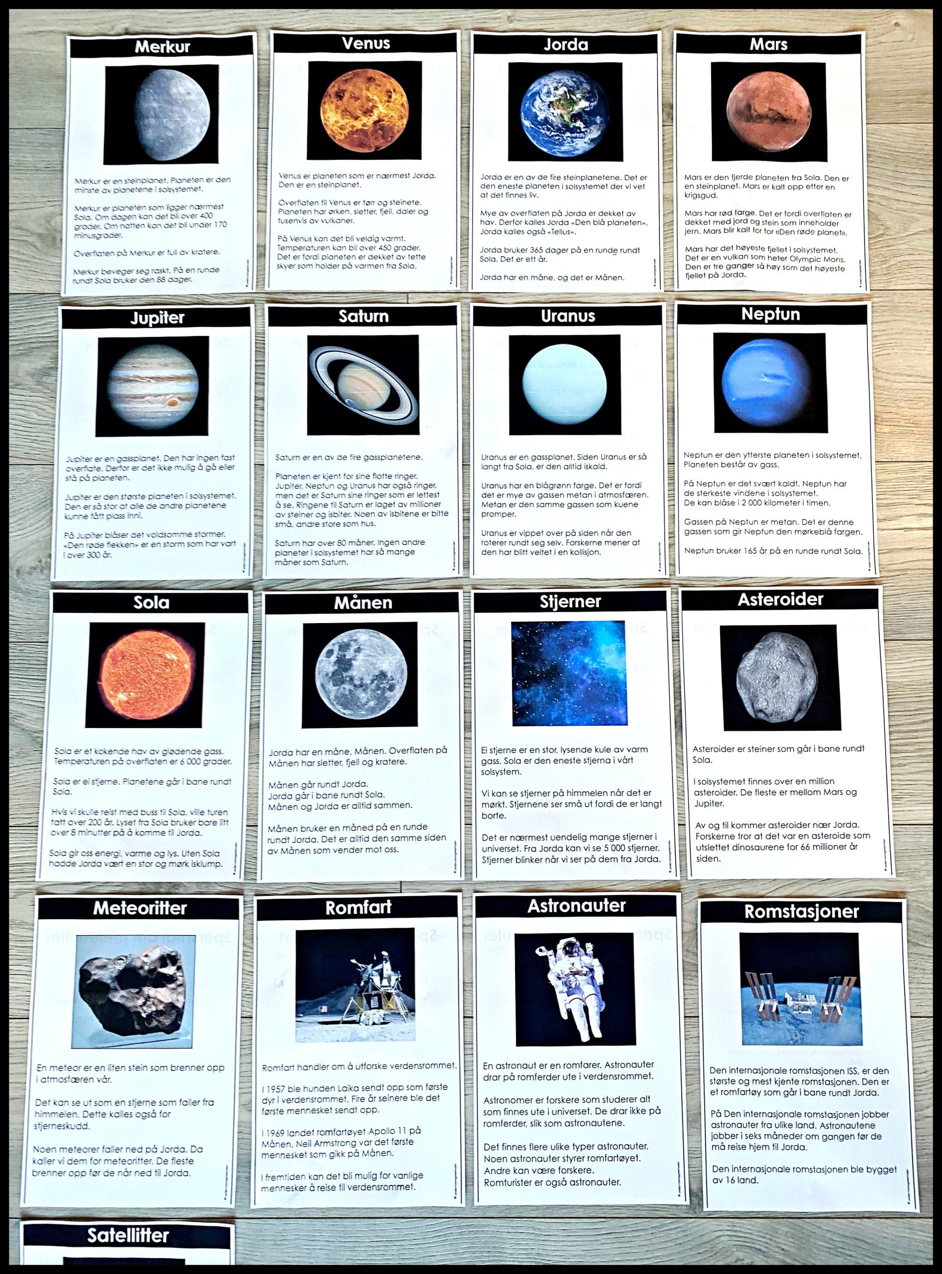 FAKTATEKSTER: Planetene og verdensrommet