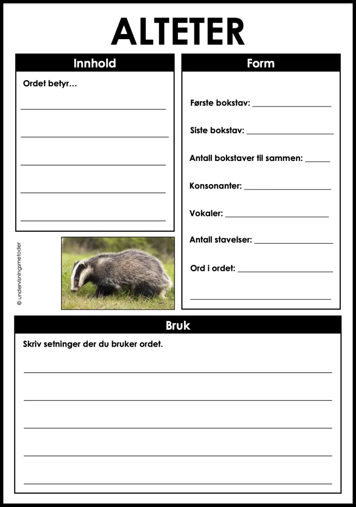 Skogsdyr 5 begrepslaering alteter skogsdyr