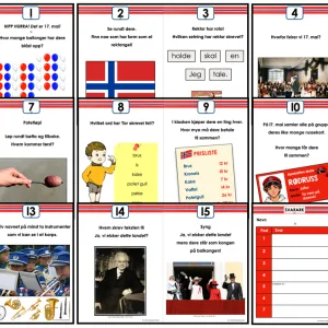 SAMLEPAKKE: 17. mai - Natursti, hentediktat, lesepuslespill og loopen "Jeg har - hvem har?"
