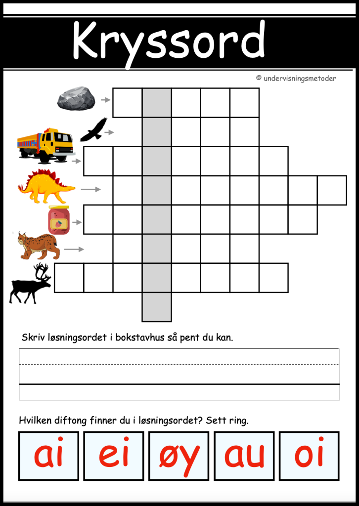 kryssord diftonger