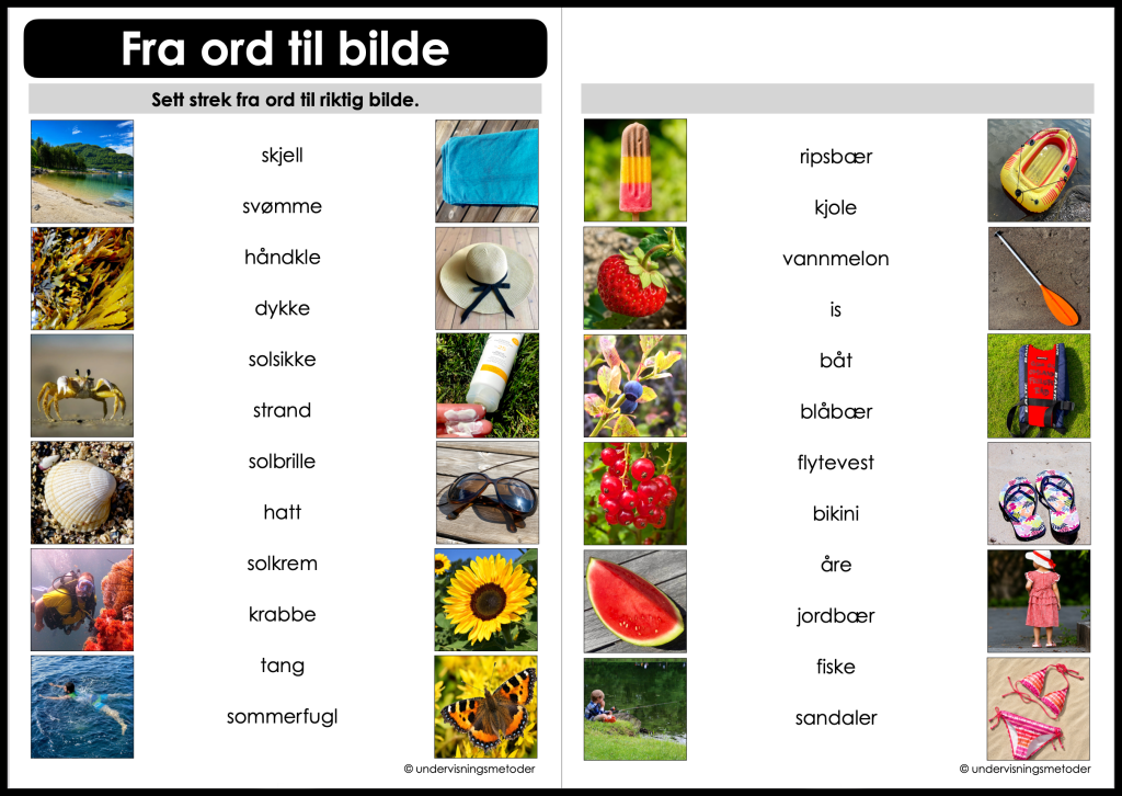 ord til bilde sommer