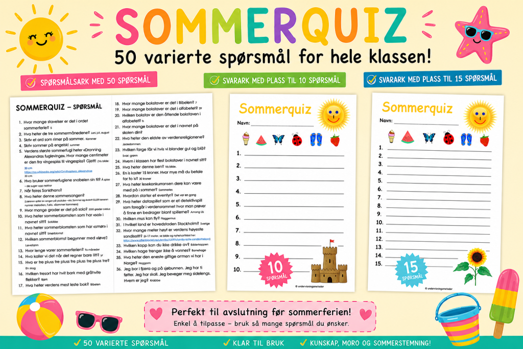 Skoleslutt 8 sommerquiz