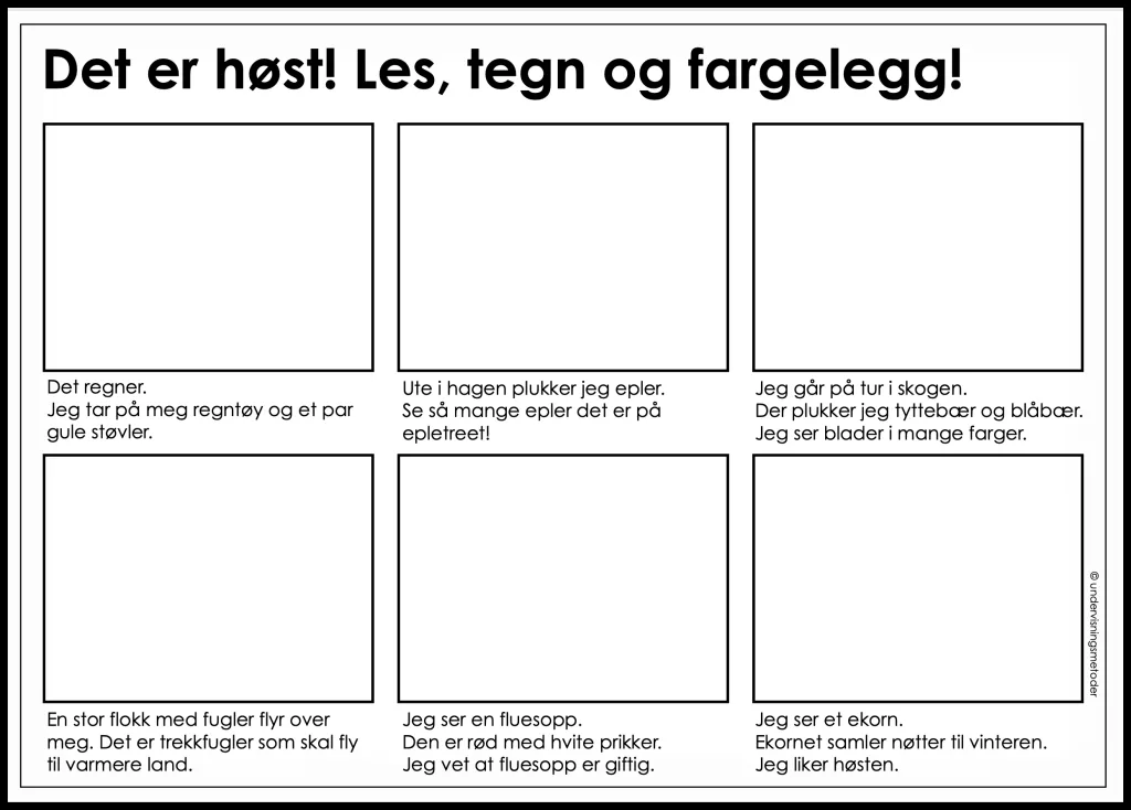 det er host les tegn og fargelegg