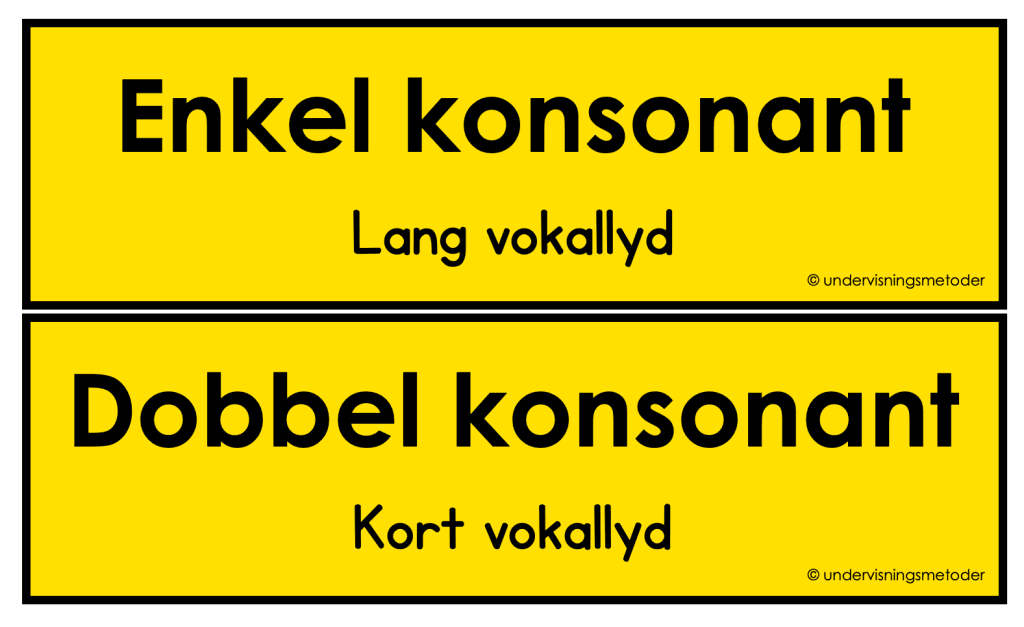 Enkel og dobbel konsonant 3 sorteringsaktivitet minimale par 2
