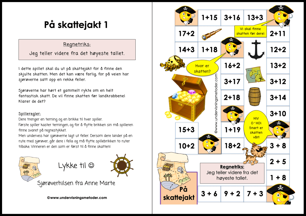 Telle videre/telle nedover 11 spill paa skattejakt1