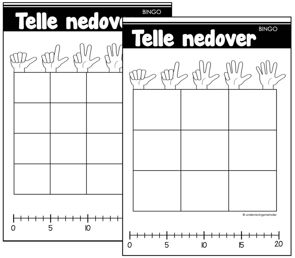 Telle videre/telle nedover 30 telle nedover bingo