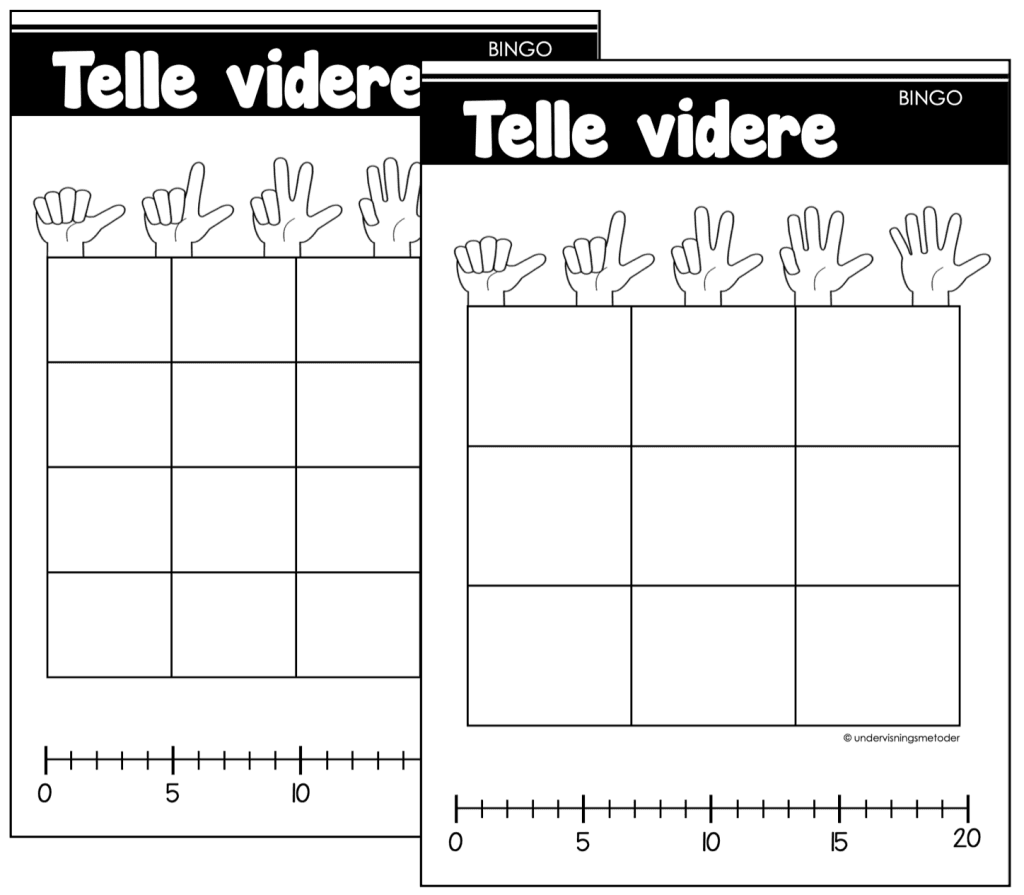 Telle videre/telle nedover 9 telle videre bingo